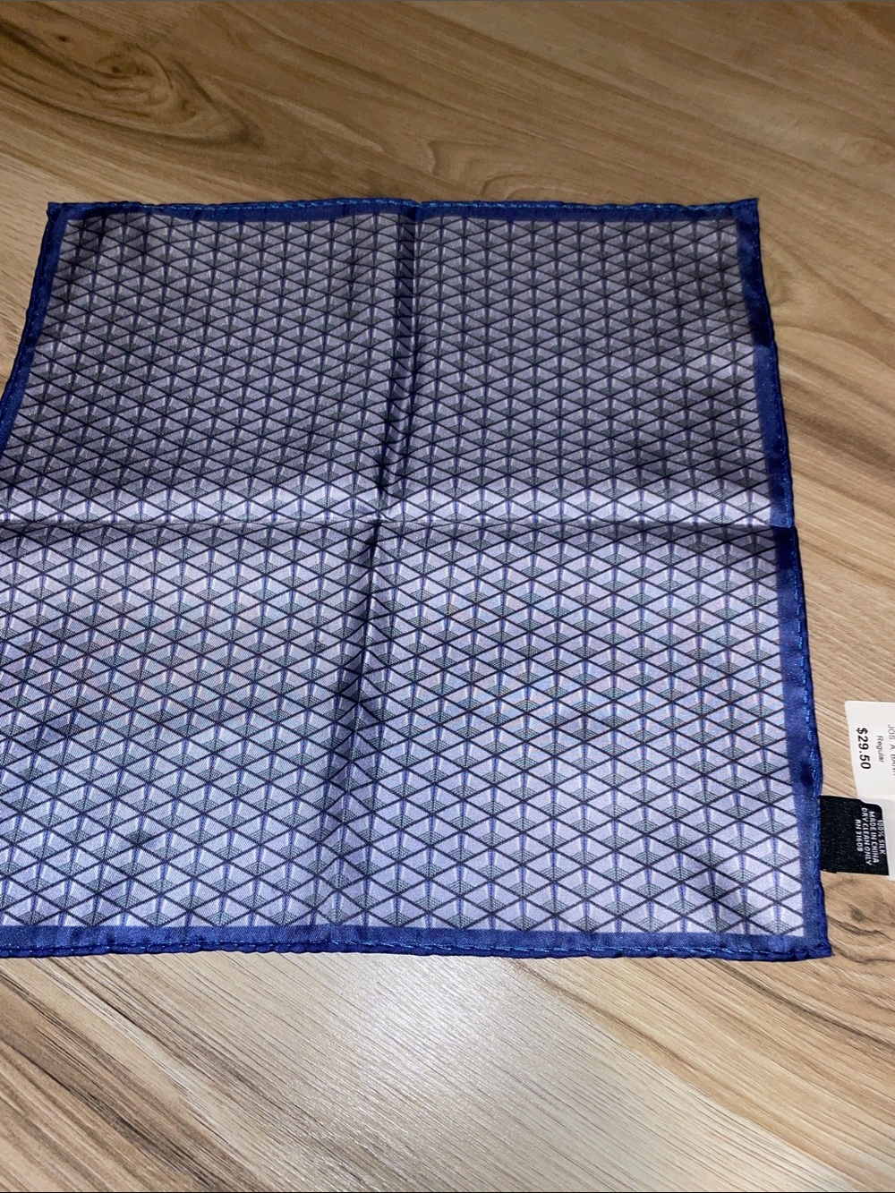 Jo’s A bank Silk-Blend Geometric Pocket Square - Blue